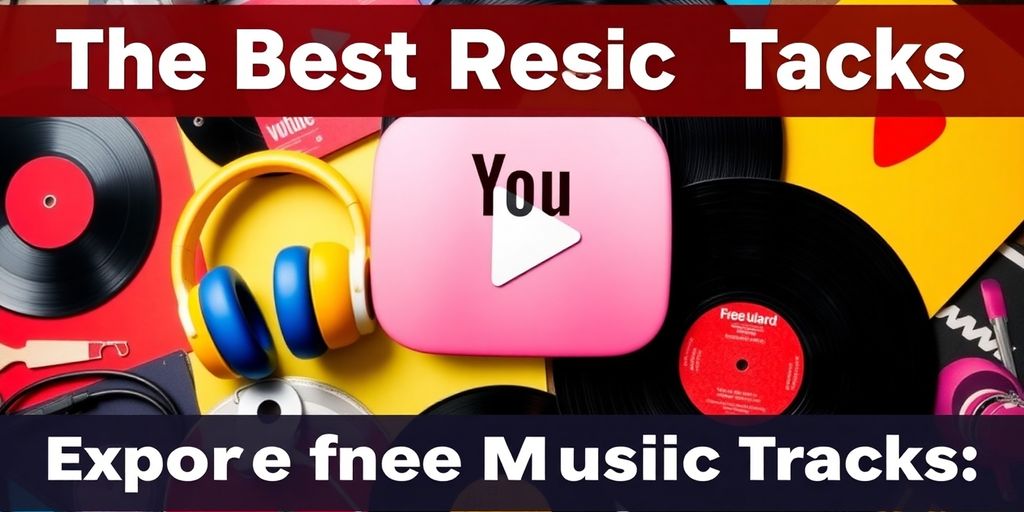 Colorful collage of music elements and YouTube logo.