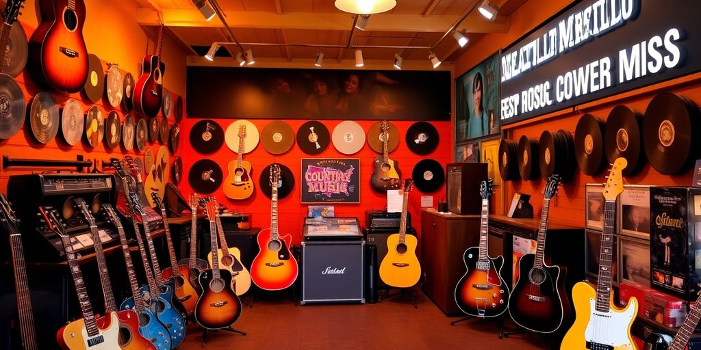 Interior view of Nashville Country Music Museum exhibits.