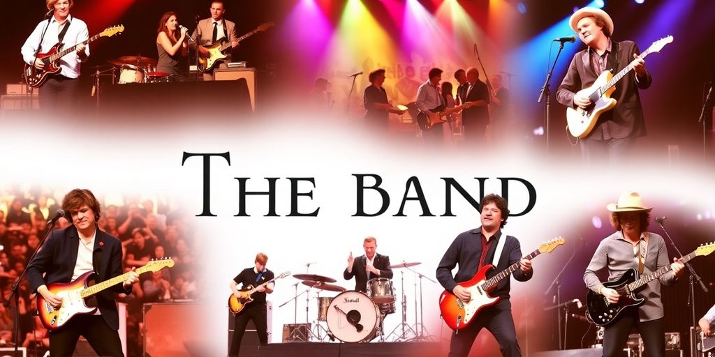 Collage of The Band's live performances and iconic moments.