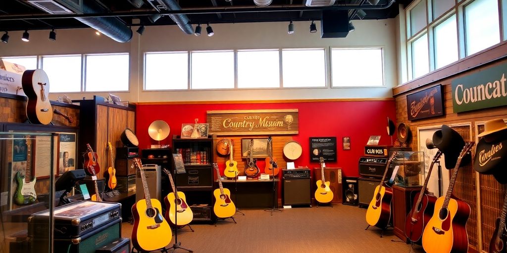 Interior view of Nashville Country Music Museum exhibits.
